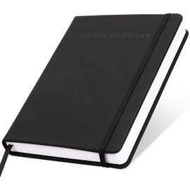 Lined Journal Notebook for Women Men; Hardcover Leather Notebooks with 256 Pages; 5.7"x8.3" Black, Classic Lined Notebook for Work School Note Taking, Office School