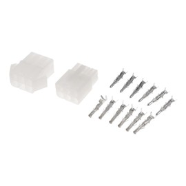 INFINAUTO 6 Pin Car Electrical Wire Connector Plug Kits, 6.2mm Series Car RV Truck Male Female Cable Terminal Housing White, 1 Set