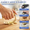 Gold Stainless Steel Garlic Press Rocker Set with Garlic Peeler