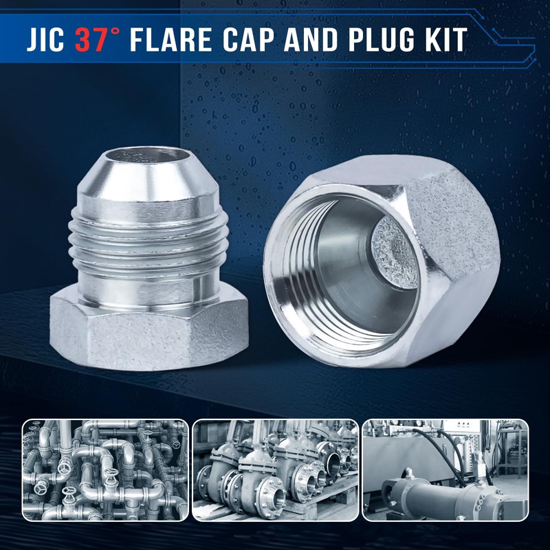 GOMJET 80 PC JIC Master Industrial Hydraulic Cap and Plug