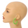 Medium Size Lime Green Acrylic Bead Hoop Earrings in Gold