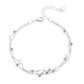 Women Bracelet Four Leaf Clover Silver Four Leaf Clover Chain Bracelet Silver Bracelet Bracelets for Girls