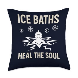 Ice Baths Heal The Soul Funny Cold Plunge Therapy Wellness Throw Pillow
