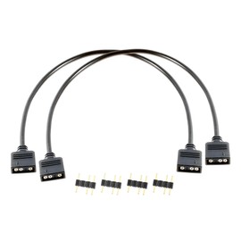 Skweawert 2 Pcs ARGB Extension Cable, 5V 3Pin 1 to 1 Addressable RGB Splitter Cable, Extension Connector Cord Wire with 2 Pack Male 3 Pin Plugs for Extend PC Computer Fans, LED Light Strips