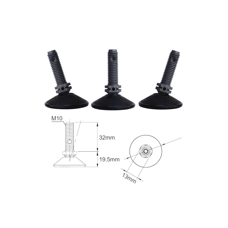 cyclingcolors 4 x Adjustable Foot Adjuster Ball Joint M10 Adjustment