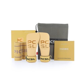 PICSIL Hawk Gloves + Wristbands + Bag, Use without Magnesium, Grip on All Types of Supercies and Barbells, Use: For All Athletes, Cross Training and Gymnastics Shoes (G Rise)