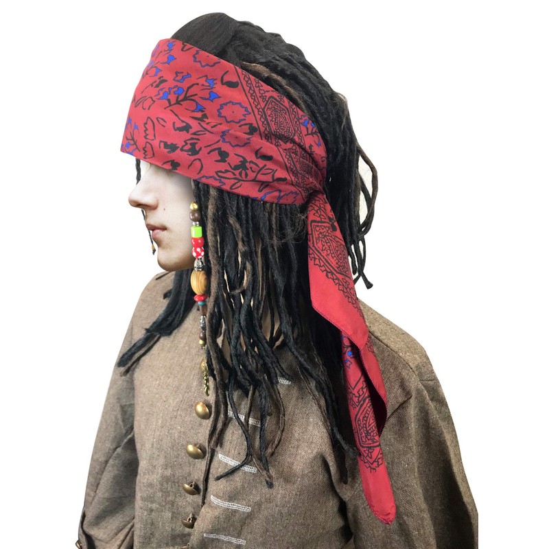 Exact WIG w/Bandana Dreadlock And Hair Beads Stick DLX Jack