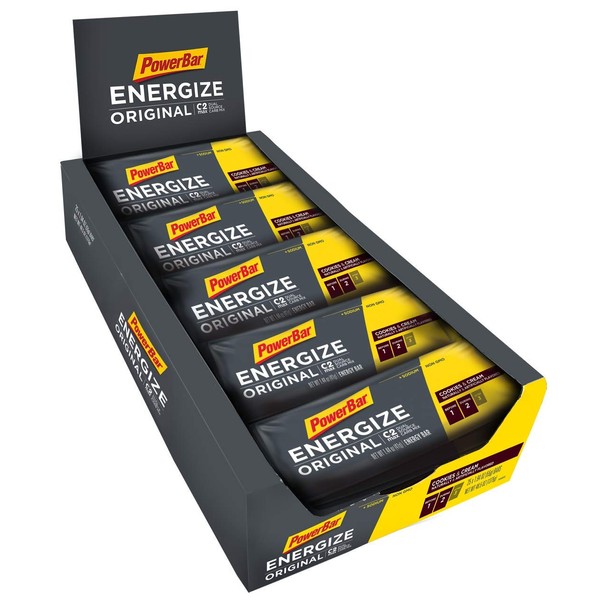 PowerBar Energize Original – ‘The Original’ Energy Bar for Endurance & Team Sports Athletes – Fueling Champions for 30+ Years: 25 x 55g Bars - Cookies & Cream