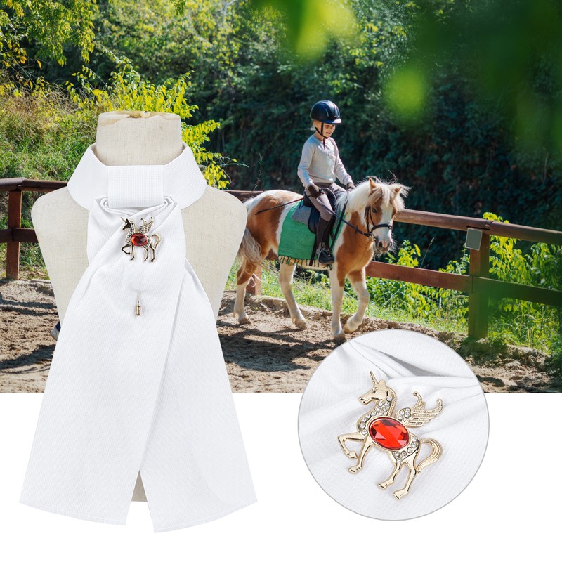3PCS Combed Cotton White Adults Children Horse Riding Collar Flower