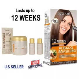 12 WEEKS  Kativa Brazilian Straightening Alisado  Brasile√±o  Kit,  US SELLER