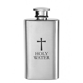 Stainless Steel Holy Water Bottle Container with Screw Top Lid, 2 Ounce by Religious Gifts