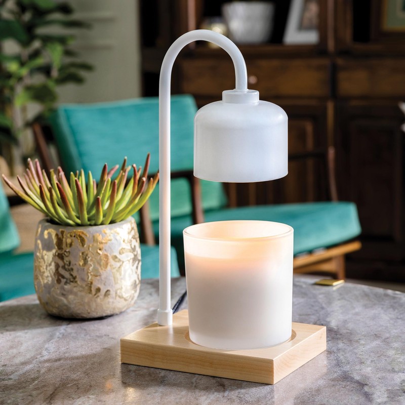 Candle Warmers Etc. Arched Lamp for Top-Down Candle Melting, White