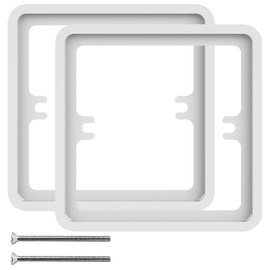 Light Switch Spacer 10mm White – 2 Pack Socket Spacer with 4cm Screws, Socket Back Box Extender, Double Socket Spacer for Light Switch Back Box, Single Socket Spacer and Double Socket Surround