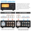 2 Zone Amplifier/Speaker Selector Box with VU Meter Audio Switcher