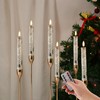 Eywamage Birch Bark Flameless Taper Candles with Remote, Short Wood
