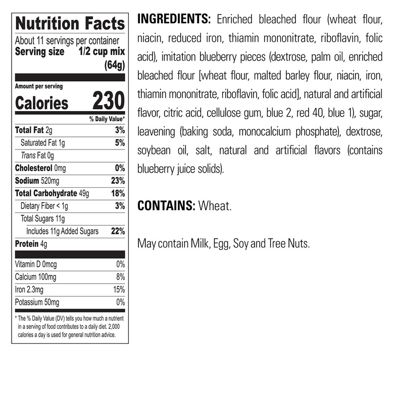 Krusteaz Light & Fluffy Complete Pancake Mix, Blueberry 25.2 Ounce