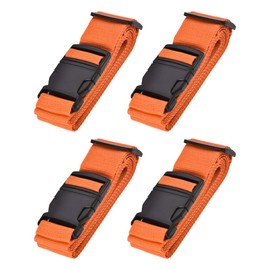 sourcing map Luggage Straps Suitcase Belts with Buckle Label, 2Mx5cm Adjustable PP Travel Bag Packing Accessories, Orange 4Pcs