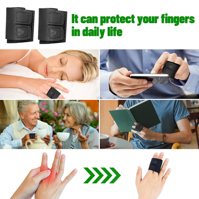 Finger Splint 2 Pack Finger Support of Two-Finger with Adjustable