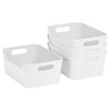 Small Plastic Storage Basket with Handles, Durable Organizer Bin, Open-Top