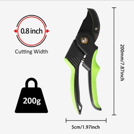 GARDENWORK 8" Professional Pruning Shears with Sharp SK5High-Carbon Blades,Garden Shears with Safety Lock&ComfortableHandles,3-Position Adjustable Pruning Shears Suitable for Yards,Gardens&Orchard