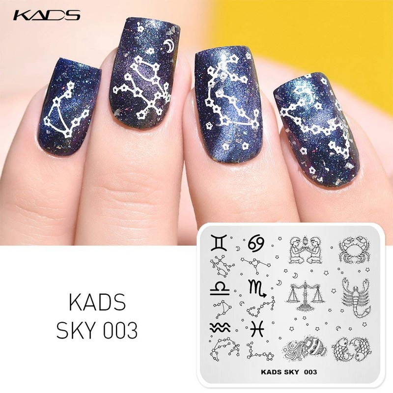 KADS Nail Stamping Stencils Nail Stamp Plates Night Sky Series