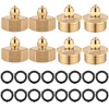 JaGely 8 Pcs Brass Gold Garden Hose Adapter Include 4
