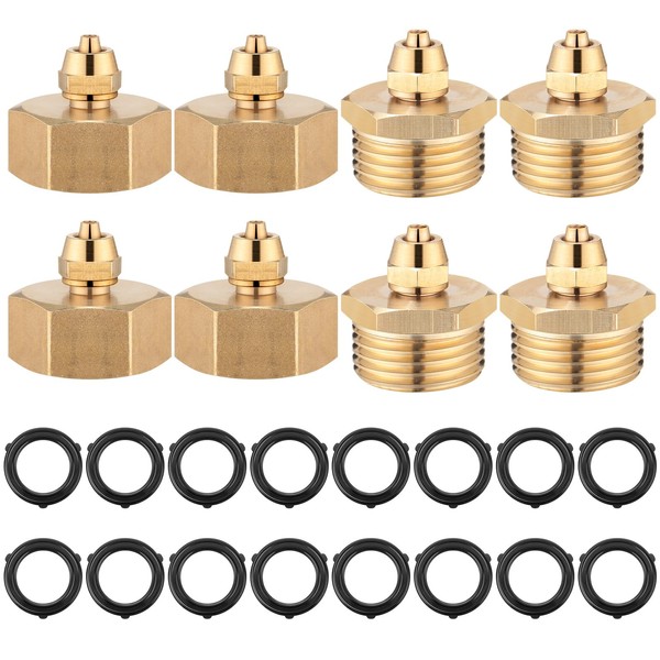 JaGely 8 Pcs Brass Gold Garden Hose Adapter Include 4