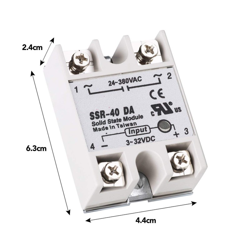 HiLetgo 2 piezas SSR-40DA relé de estado sólido monofásico semiconductor