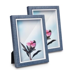 Shampsen Photo Frames 5x7 Navy Blue Photo Frames Set of 2 for Wall and Tabletop Home Decor Gift for Birthday, Anniversary, Mother's Day