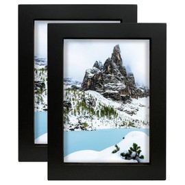 LEKAIYA 4x6 Black Picture Frames Set of 2, Solid Wood Photo Frame for Tabletop or Wall Mounting
