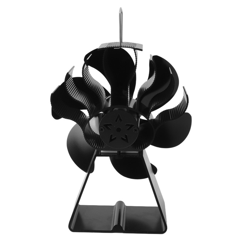 Fireplace Stove Fan 6 Blades Quiet High Temperature Resistant Heat