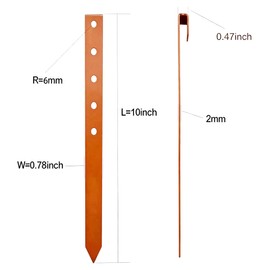 30 Pack Metal Landscape Edging Stakes, 10 Inch Garden Metal Stakes, Garden Anchoring Spikes for Yard, Edgings Lawn, Fence Barrier (Bronze)