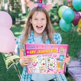 PATIFEED DIY Journal Kit for Girls, Scrapbook & Diary Supplies Set, Girls Diary Christmas Birthday Gifts for 8 9 10 11 12 13 14 Year