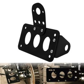 HDBUBALUS Tail Light Side Mount License Plate Bracket Horizontal Vertical Tag Holder Fit for 20mm (34") Axle Mount Compatible with Harley Yamaha Suzuki Kawasaki Cruiser Chopper Bobber Custom Bike