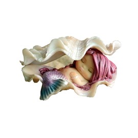 Gemmia Miniature Garden Mermaid Fairy Statues- Dream Mermaid in Shell