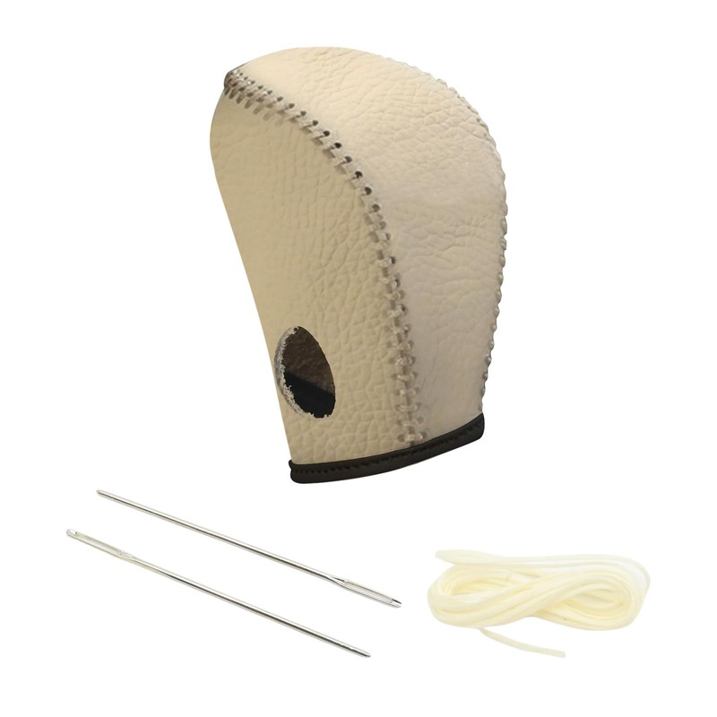 Newnessai Gear Shift Knob Cover with Beige Stitches, Shift Lever