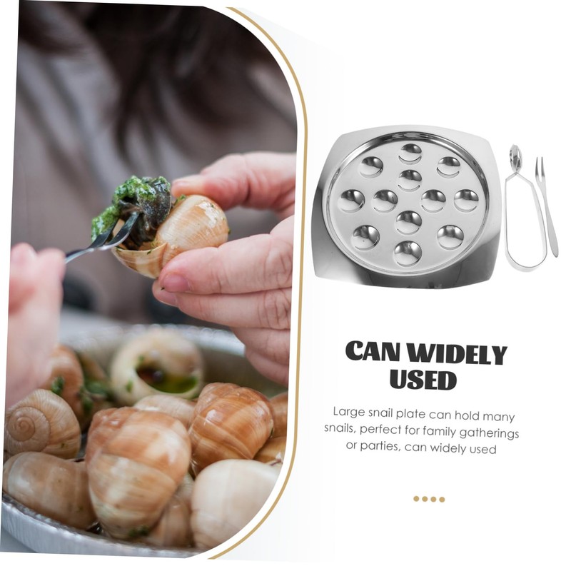 BIUDECO 1 Set Stainless Steel Escargot Baking Dish Set of