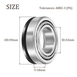 sourcing map LM67000/LM67048L Tapered Roller Bearing Cone and Cup, 32mm Bore x 59mm OD x 18mm Thick, Chrome Steel Taper Bearing Set, ABEC-3