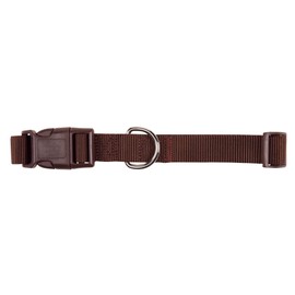 Zack & Zoey 1" Wide Nylon Dog Collar, Fits Necks 18" to 26", Chocolate Brown