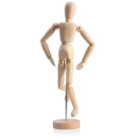 Wooden Model Doll 30 cm Adjustable Mannequin with Base for Drawing, Painting, Art, Model Figure, Drawing Doll, Wooden Doll for Drawing for Beginners, Professionals and Artists