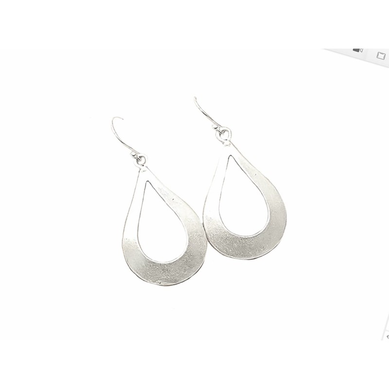 Distressed Silver Teardrops on Sterling Silver Earrings