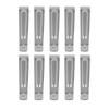 10pcs Fish Bone Tweezers Stainless Steel Flat Tip Hair Tweezers