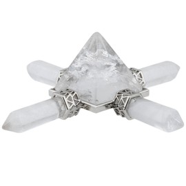 Rockcloud Pyramid Energy Generator, Reiki Chakra Healing Crystal Stone,Rock Quartz