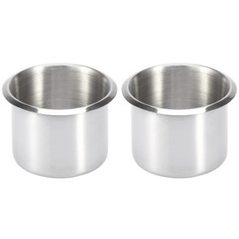X AUTOHAUX 2pcs Stainless Steel Universal Cup Drink Holder Replacement Silver Tone for Marine Boats RVs