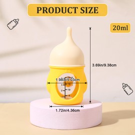 Ptwola Pet Nursing Bottle Puppy Kitten Soft Silicone Bottles for Nursing for Newborn Kittens, Puppies, Small Animals (20ml, Yellow)
