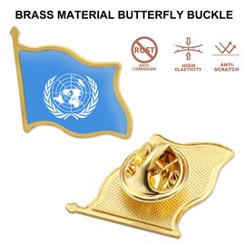 24/Pcs United Nations Flag Lapel Pins Bulk - Metal UN International Travel Brooch Badge Souvenir