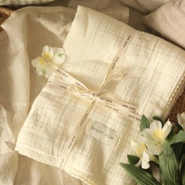 Avery Row Embroidered Muslin Blanket Wild Chamomile
