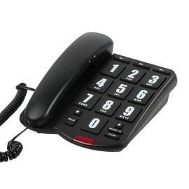 Awishwell Landline Phones for Seniors, Big Button Telephone with Loud Volume and One-Touch Speed Dials, Corded Telephone Landline Phones for Visually and Hearing Impaired (Black)