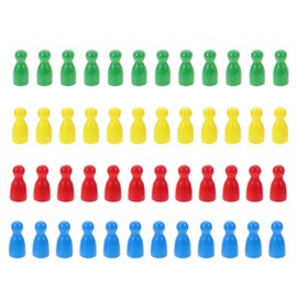 NUOBESTY 48Pcs Wooden Chess Figurines Chess Pawns Chess Pieces Wood Chess Pieces Figurine Pawn Tournament Chess Set for Chess Board Game Toys Peg People