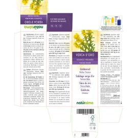 Goldrod (Solidago virgaurea) Herb with Flowers Alcohol-Free Mother Tincture Naturalma Liquid Extract Drops 200 ml Dietary Supplement Vegan